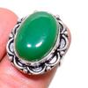 Кольцо из натурального зеленого оникса, стерлингового серебра 925 пробы, размер 5,5 n9V04