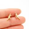Korean Cute Small Animal Dinosaur Earrings - Mini Glossy Cartoon Design for Women