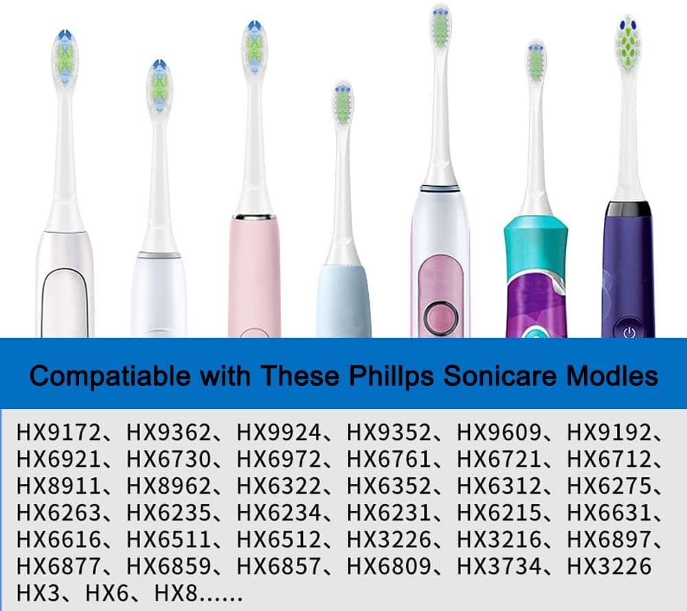 Совместимые с Philips Sonicare DiamondClean сменные обычные щетки, (8 кистей, черные)