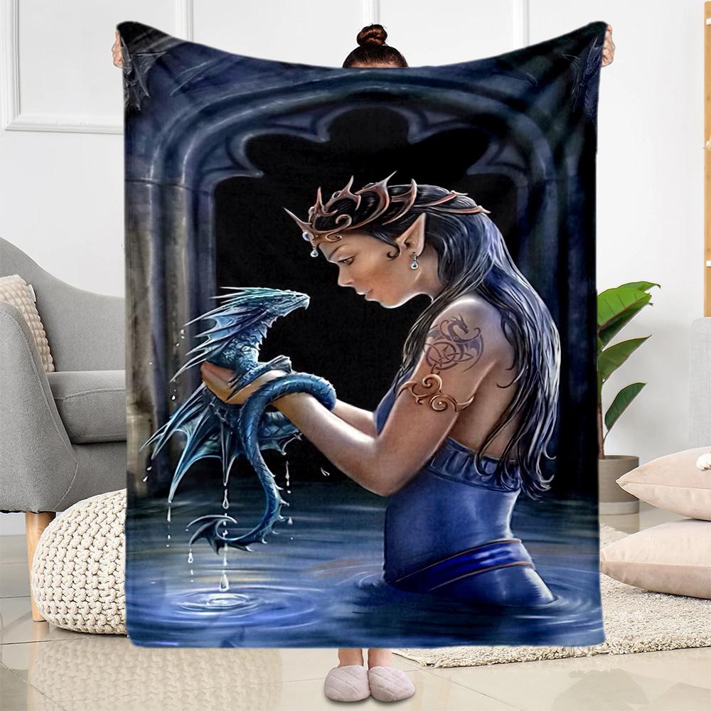 Gothic Style Blanket Ultra-Soft Perfect for Chair Livingroom Office for All Occasions Digital Print Suitable for Gifting Relatives and Friends