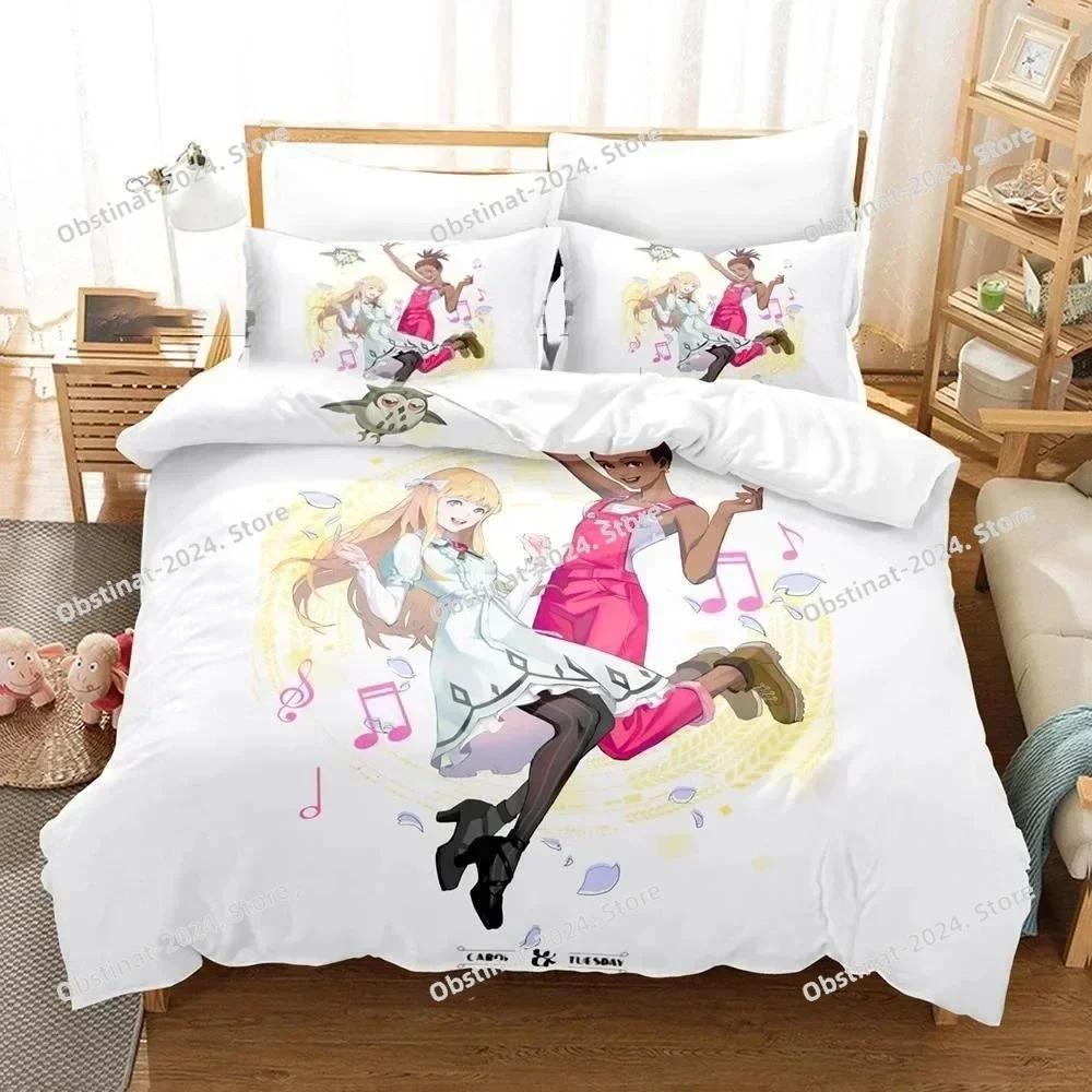 Модный комплект постельного белья Carole & Tuesday Печатный комплект постельного белья Пододеяльник Простыня Наволочка Постель Мягкое покрывало для одеяла Размер Full Queen King
