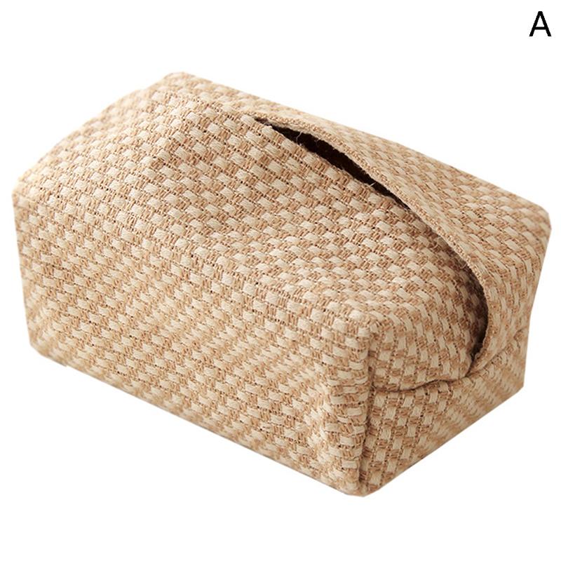 Nordic Cotton Linen Cloth Art Tissue Box Holder Car Holder For Sale Table Salt Holder Home Decor For Handkerplatk Box Gift