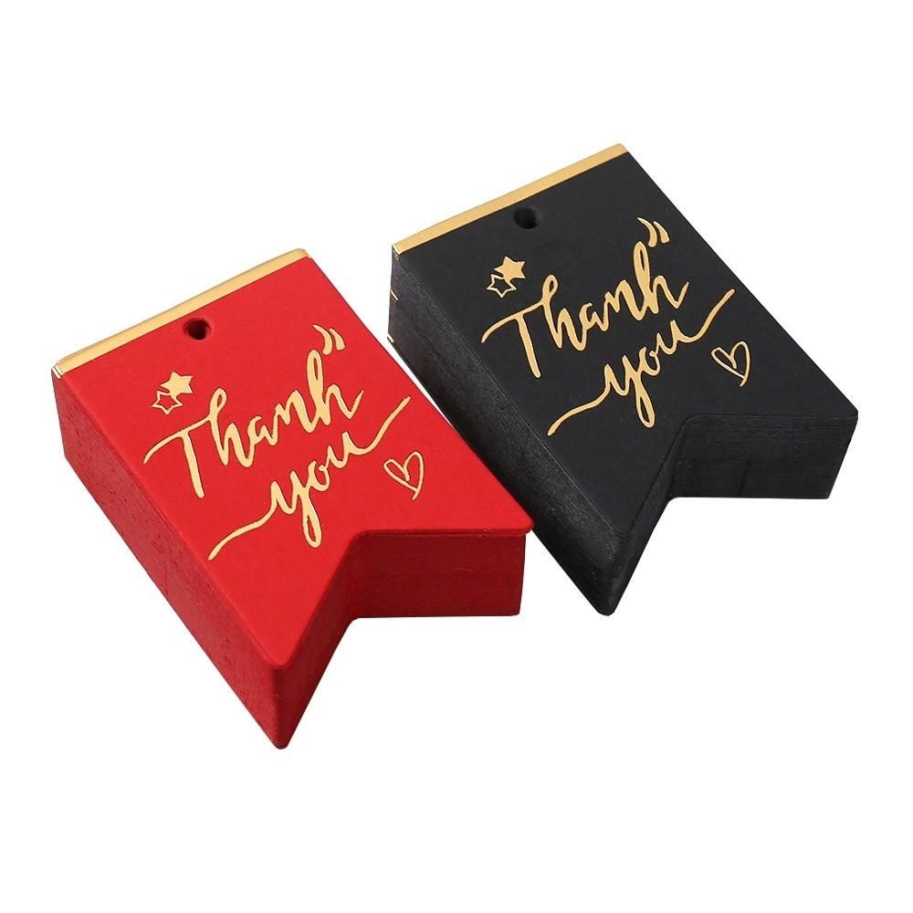 100pcs Black White Paper Thank You Cards Bronzing Stamping Gift Tags Festive & Party Supplies