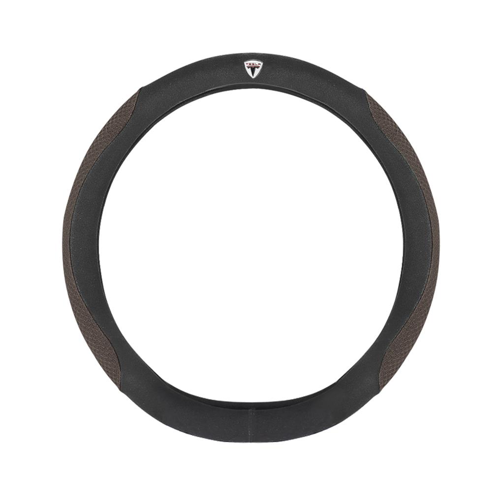 CRCUD1 Universal Car Carbon Fiber Steering Wheel Cover Leather PU Anti Slip For Tesla Model 3 Model Y Model S Model X Cybertruck Coil