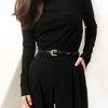 Black Needle Buckle PU Leather Waist Belt with Jeans Belt Korean Style Waistband  Daily