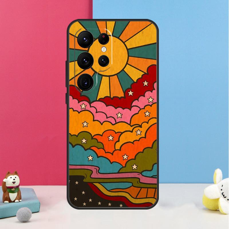 Cute Indie Hippie Case For Samsung Galaxy S26 S25 S24 S20 S21 S22 S23 Ultra S10 Plus S25 FE Back Cover Shell