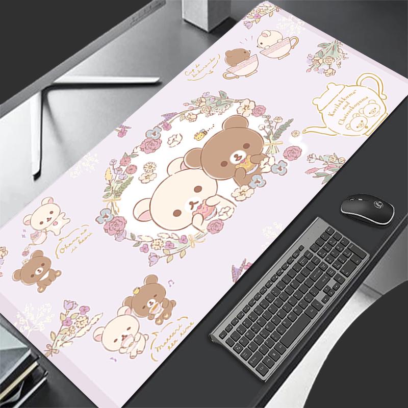 Игровой коврик для мыши Большой Геймерский Rilakkuma Клавиатурный коврик Настольный коврик для мыши Ковер Резиновый Tapis Souris Gaming Ноутбук ПК Кавайный коврик для мыши