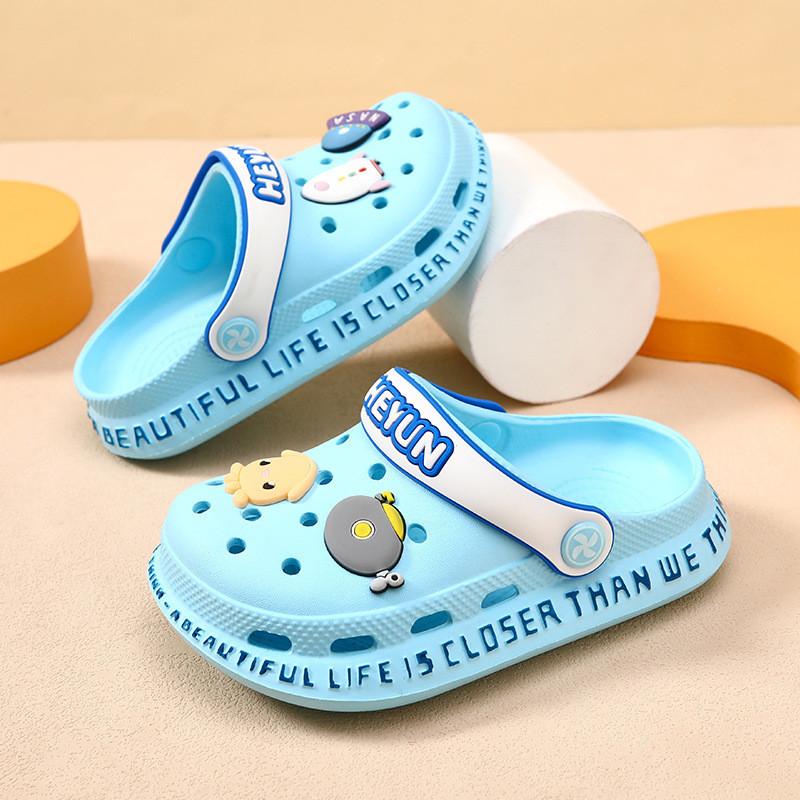 Удобные Дышащие Летние Мультяшные Клоги для Девочек и Мальчиков для Игр в Помещении и на Открытом Воздухе