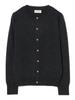Beams Boy Women's 12 Gauge Long Sleeve Knit Cardigan with BB Embroidery, Charcoal.G