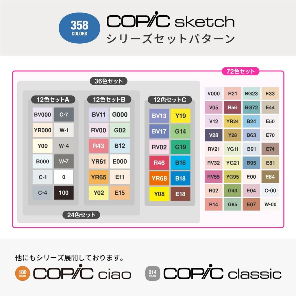 Набор Copic Sketch Basic из 72 цветов
