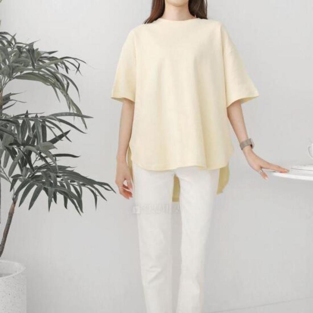New Arrivals Open Run Women Wrap STyle Oversized T shirT