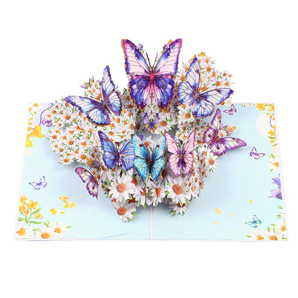 Valentine's Day Hot Stamped Butterfly Birthday 3D Card, Paper Card
