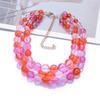 Bohemian Vacation Triple Stained Glass Bead Necklace Female Handmade Beaded Clavicle