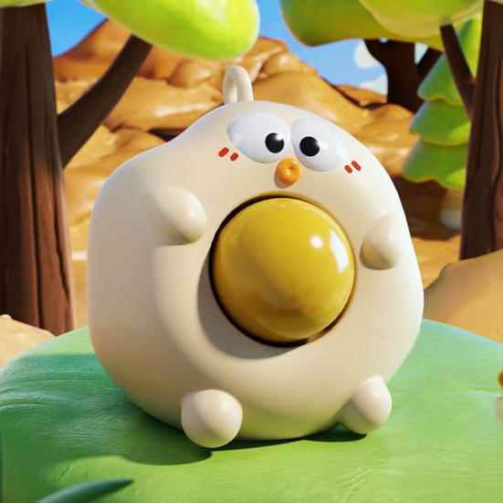 Игрушка Вареное яйцо с вытекающим желтком на шнурке для снятия стресса, мультяшное яйцо для сжимания