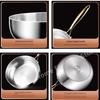 316 Stainless Steel Frying Pan Deepened Uncoated Wok NonStick Skillets Gas Stove Induction Cooker Universal Kitchen Cookware Pan
