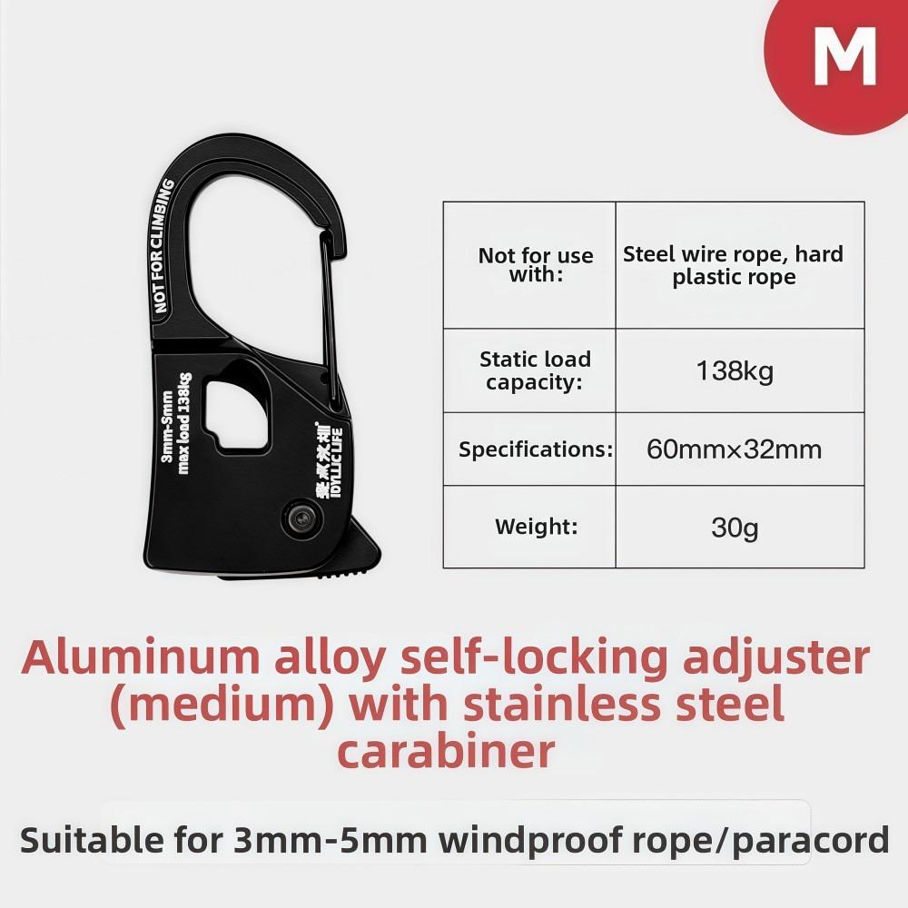 Stainless Steel Tent Rope Tensioner Aluminum Alloy Tarp Tightener Outdoor Tool