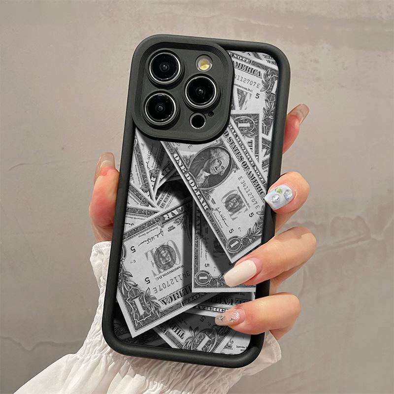 Индивидуальный силиконовый чехол для iPhone 15/16 Pro Max с долларами США - Полное покрытие, Защита от падений для iPhone 13/12/11/X