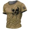 Retro New Hot Selling Men's Spartan Pattern 3D Printing Short Sleeve Personalized Fashion T-shirt Men's Casual Clothing Top