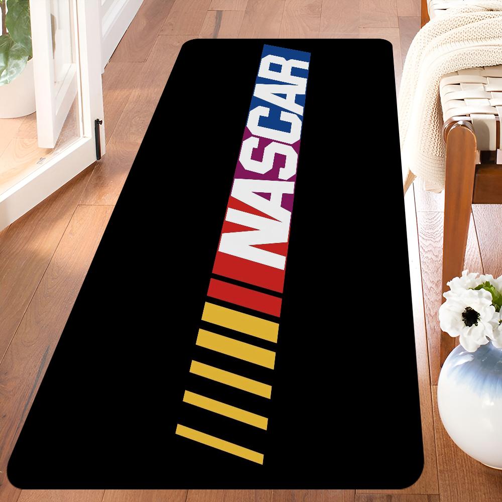 N-NASCARS Racing Car Hallway Carpet Non-Slip Laundry Room Mat Laundry Decor Balcony Child Living Room Toilet Rug