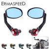 Black Motorcycle Bar End Mirrors CNC 7/8'' 22mm Handlebar Mirror Universal Rear View for Cruiser Street Sport Bikes Cafe