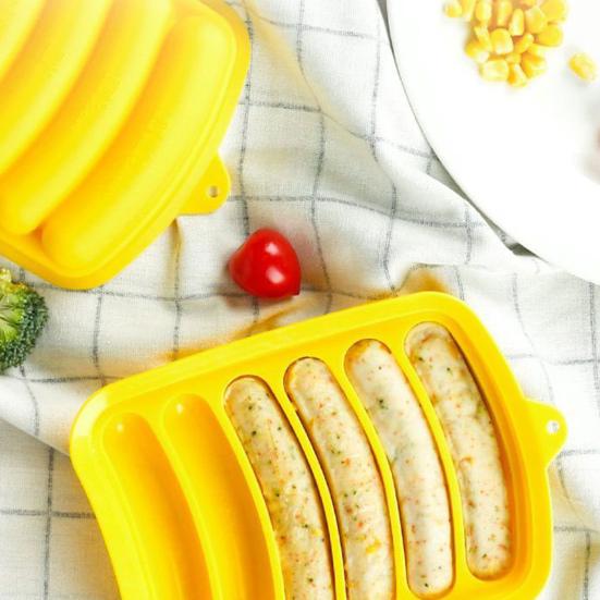 Mould Food Grade Easy To Release Thickened Healthy Bake Silicone Sausage Mold with Lid Baby Supplement Food