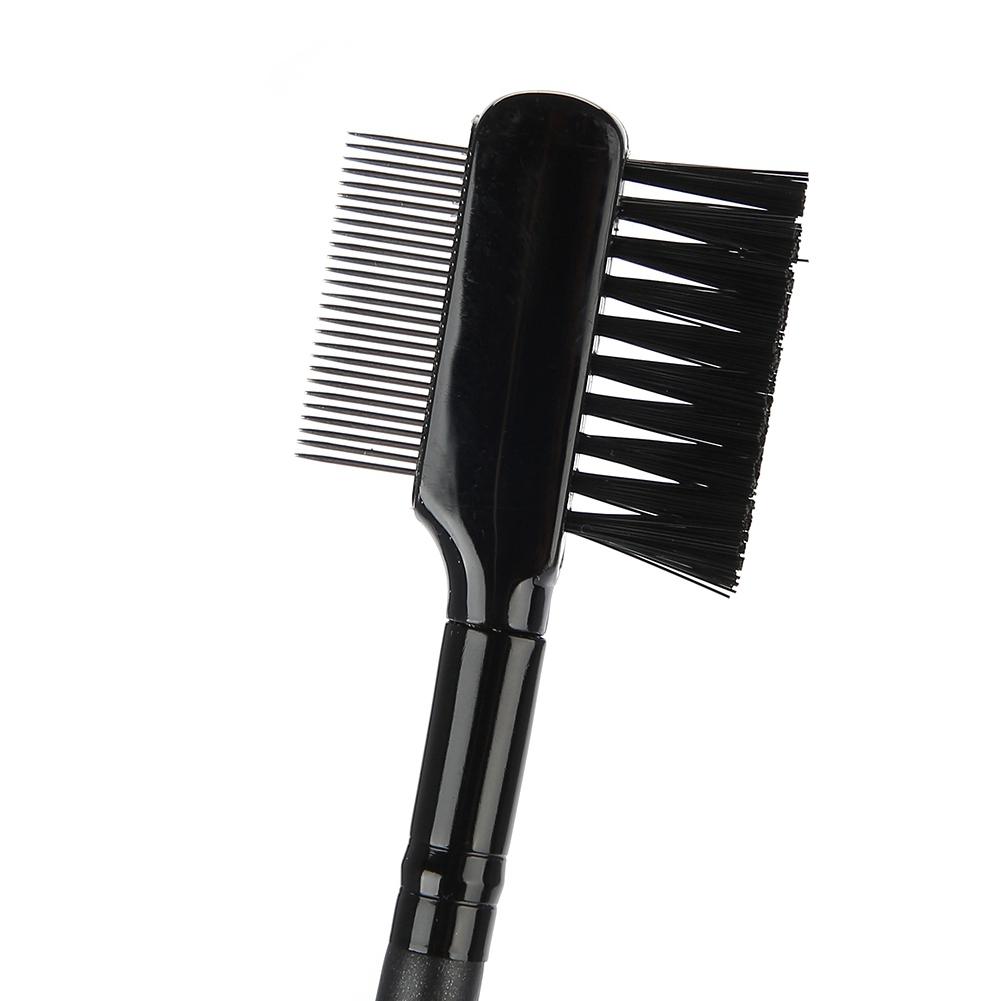 Двойная головка для бровей и ресниц, расческа из нержавеющей стали, игла для расчески из дерева с длинной ручкой