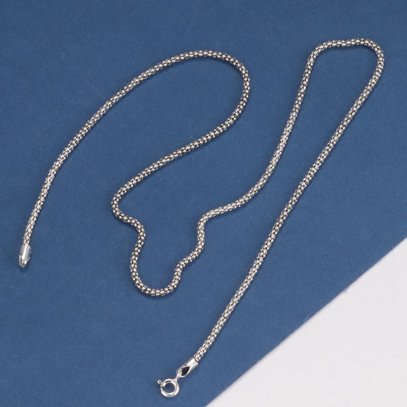 Real Pure Silver Popcorn Necklace Men Women S925 Sterling Silver Polishing Corn Necklace Male Classical Long Chain Jewelry