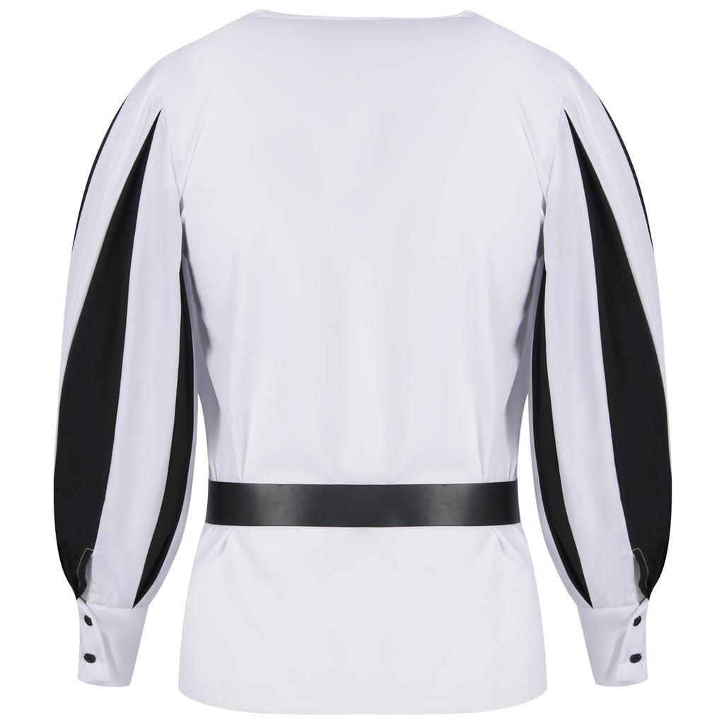 European & American Retro Medieval Costume Lace-up Shirt Cosplay Top