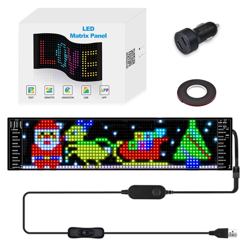 Светодиодная матричная пиксельная панель, USB 5 В, гибкий адресуемый RGB-узор, граффити, прокручивающийся текст, анимационный дисплей, автомагазин, приложение Bluetooth