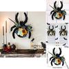 Деревянная табличка «Паук» Подвеска на дверь с искусственными цветами для декора двора на Хэллоуин