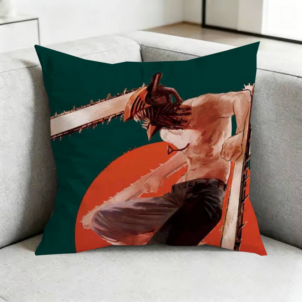 ChainsawW MMan Anime Square DoubleSided printed Pillow Case Bedroom Bedside Pillow Sofa Cushion Cover Gift