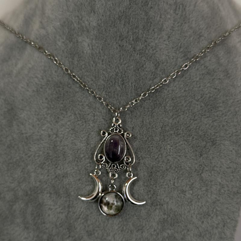 Triple Moon Goddess Necklace Fashionable Cute Versatile Charming Jewelry for Party Christmas Creative Birthday Valentine's Gift 3