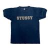 Stussy 1990 90-е Винтажная Футболка с Названием Бренда и Логотипом Stüssy Сделано в США Уличная одежда Темно-синяя Футболка Унисекс