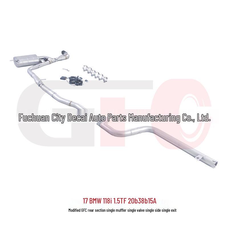 Compatible BMW 118i F20 1.5T B38 B15A GFC Mid-Tail Single Muffler with Valve and Outlet.