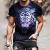 2025 уличная одежда с 3D-принтом властный тигр персонализированная дышащая свободная с короткими рукавами повседневная футболка для мужчин