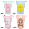 Fashion School Supplies Stationery Pencil Case Makeup Pouch Zipper Storage Box Flexible Pen Bag