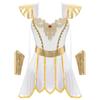 Womens Ancient Greek Queen Bodysuit Toga Costumes Rome Empress Bodysuit+Cuffs Outfits Halloween Sexy Roman PrincessDress-Up