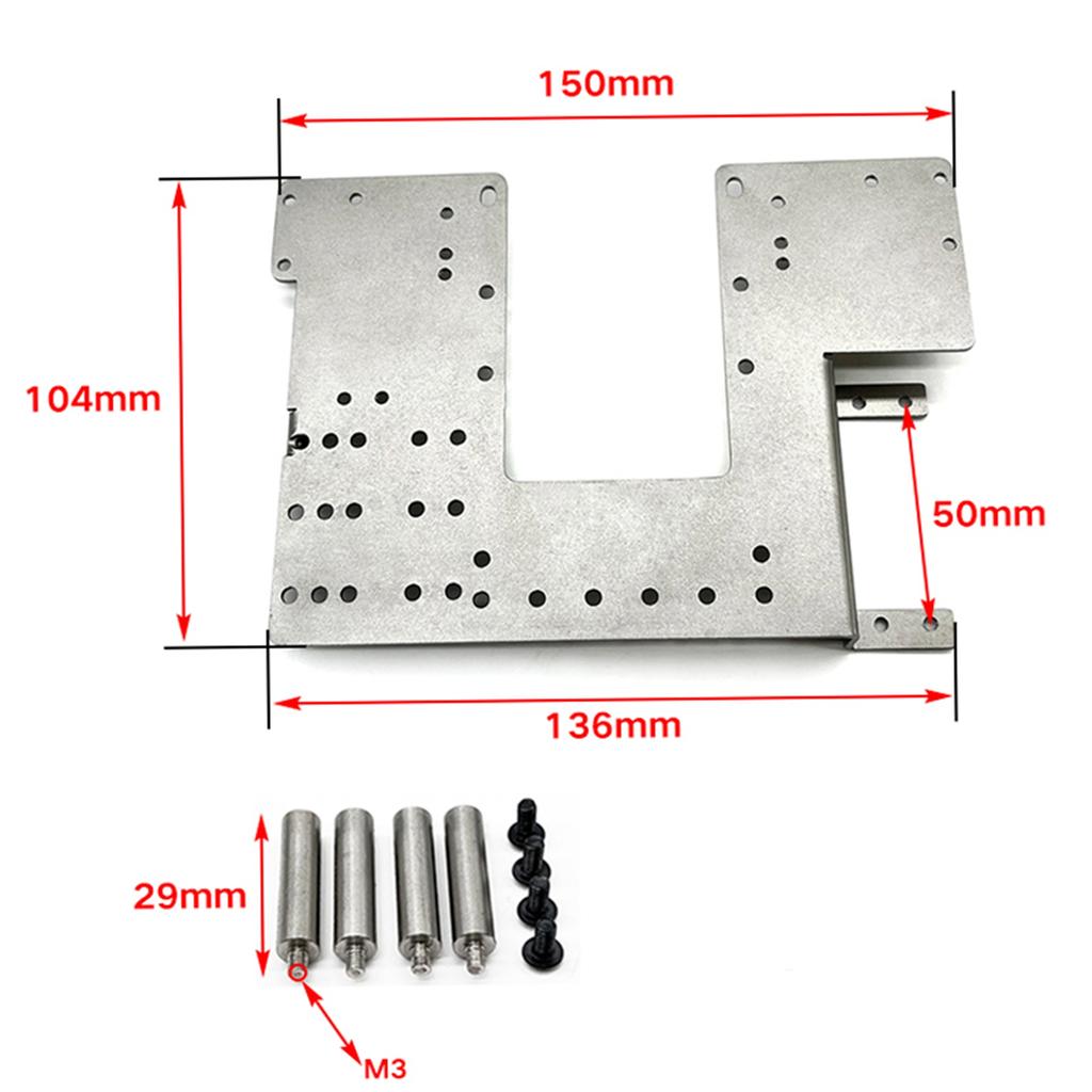Верхняя пластина второго этажа из нержавеющей стали, сменная пластина крепления батареи для Tamiya 1/14