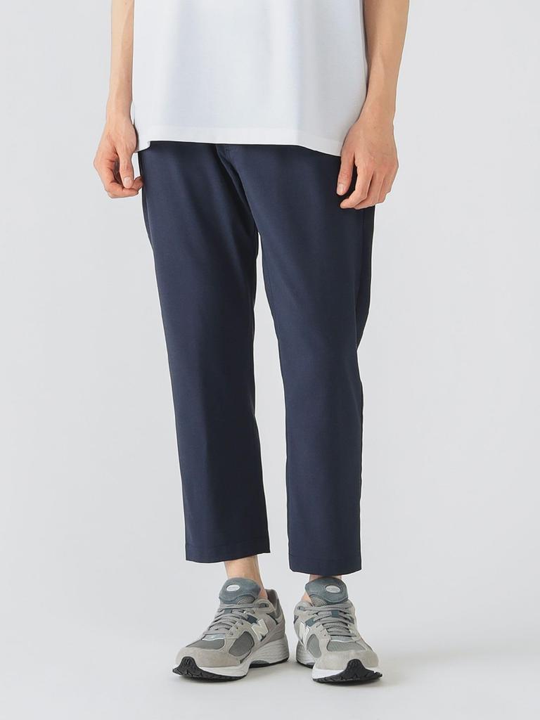 Beams Heart Men's Quick-Drying, Cool-To-The-Touch Polyester Trousers, Tapered Easy Pants, Navy, Size S (Product Code: 42230041639)