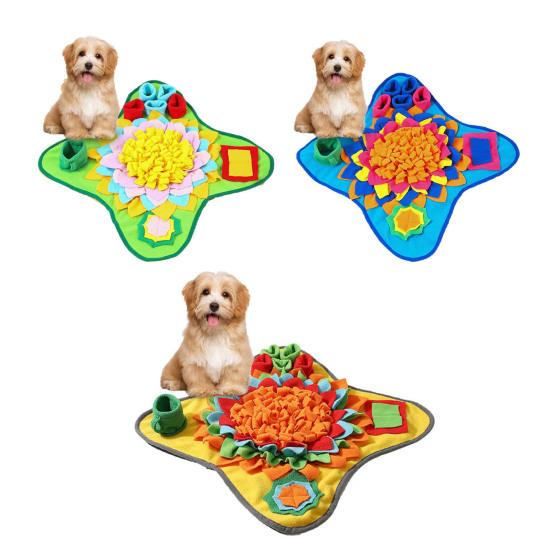 Pet Smelling Pad with Anti-Slip Bottom Advanced Foraging Sniffing Mat Bright Color Slow-Food Exercise Mat Multi-layer Pet Mat