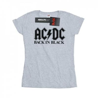 Женская/женская хлопковая футболка Back in Black с логотипом