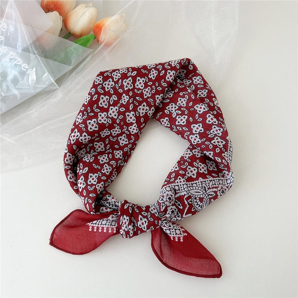 Маленький квадратный шарф из хлопка и льна, шелковый шарф, женский, весна и осень, новый стиль, художественный и универсальный, модный, темпераментный шарф-повязка на голову