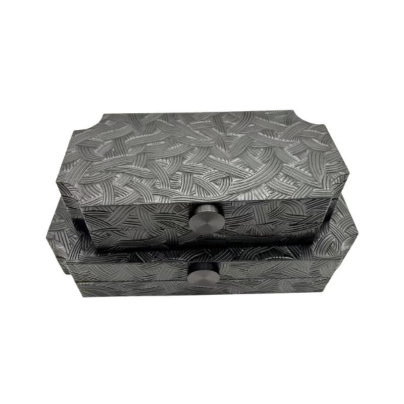Modern Wood & Leather Jewelry Storage Box - Minimalist Decor for Home, Hotel, or Club