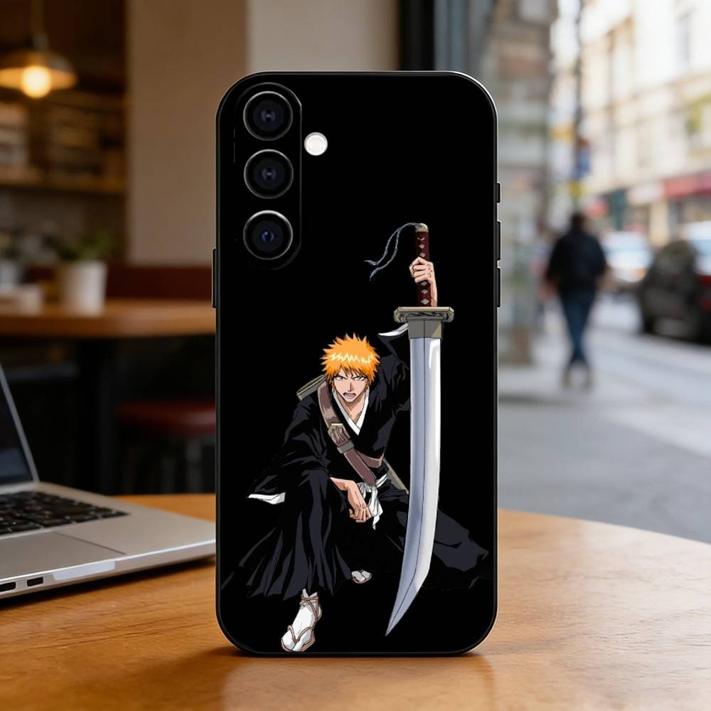 Bleach Ichigo Kurosaki Phone Case For Samsung Galaxy A73,A72,A71,A70,A53,A52,A51,Soft Silicone Black Cover