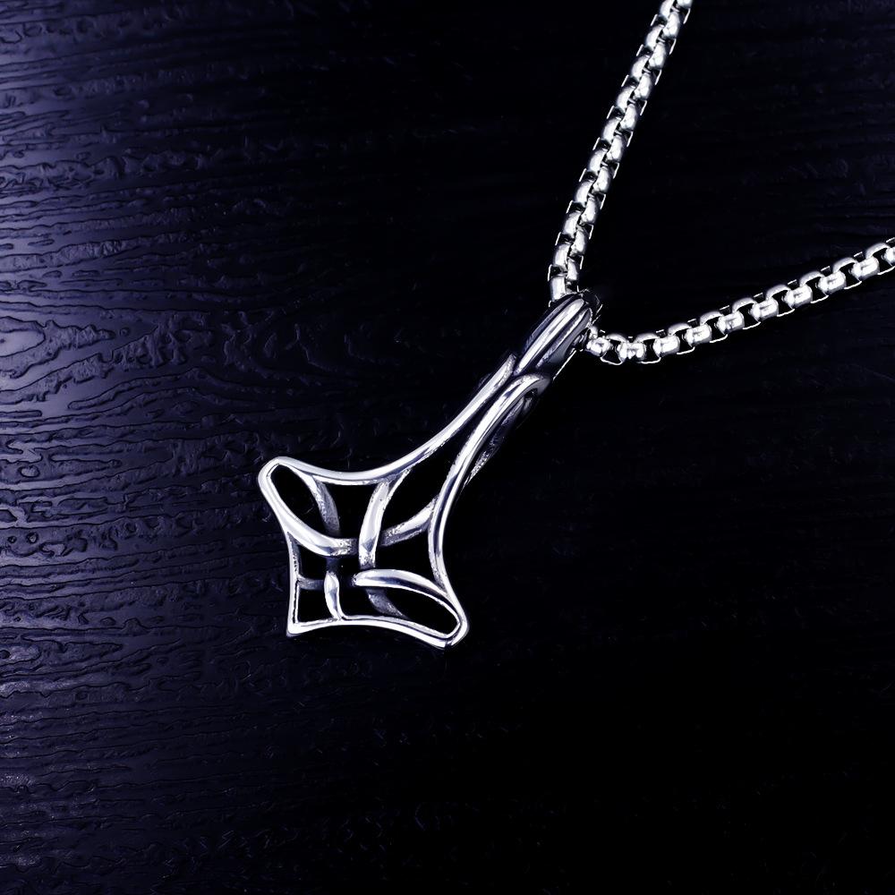 New Hammer Pendant Viking Hollow Titanium Steel Temperament Necklace