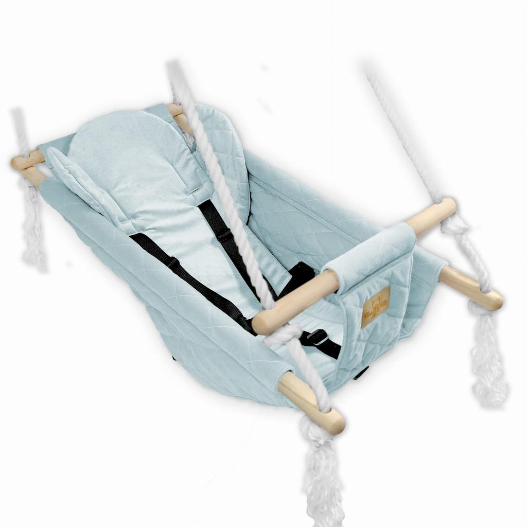 Cradle - bouncer - baby swing - for home and garden VELVET - BLUE