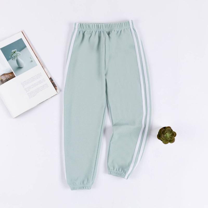 Детские летние брюки для бега, модные полосатые спортивные брюки, повседневные брюки для мальчиков и девочек