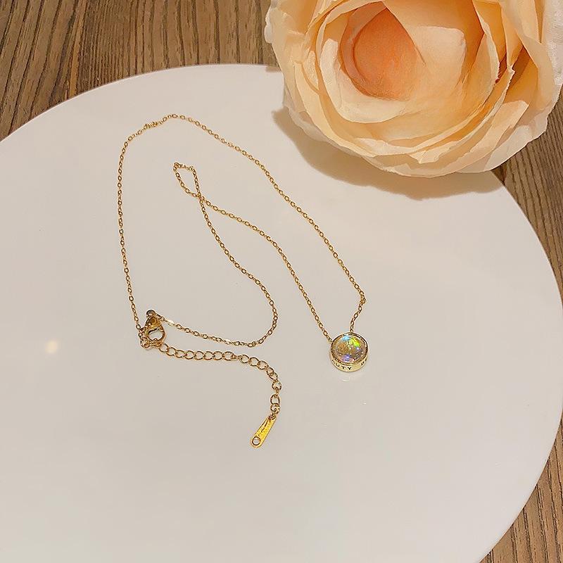 Модное ожерелье Starry Sky с синим цирконием - универсальная цепочка из титановой стали для ключицы