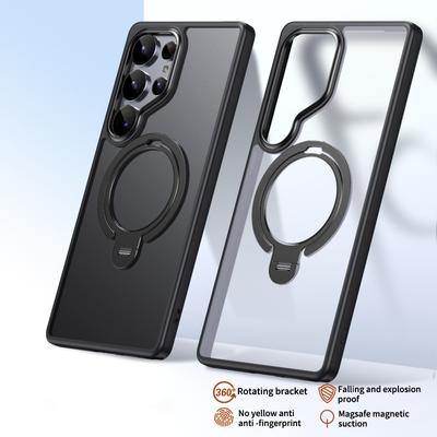 Чехол для телефона Samsung Galaxy S25 Ultra, совместимый с MagSafe, с подставкой, матовая задняя крышка