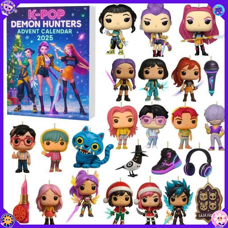 Kpop/* Охотники на ведьм Календарь прибытия Охотники на демонов Руми Мира Зои Тигр Рождественский обратный отсчет Вечеринка Вечеринка Акриловая подвеска Подарок